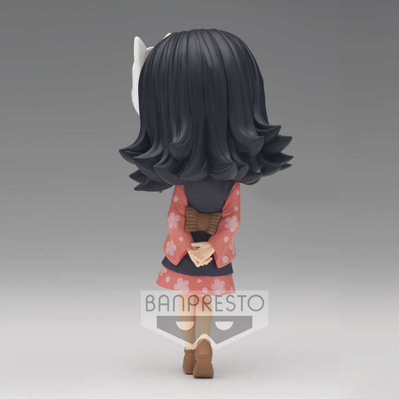 Vue arrière de la figurine Makomo Q Posket Demon Slayer avec détails des cheveux et du costume