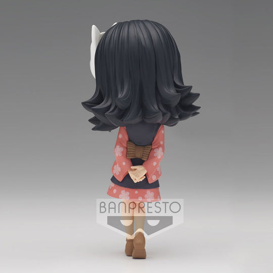 Vue arrière de la figurine Makomo Q Posket Demon Slayer avec détails des cheveux et du costume