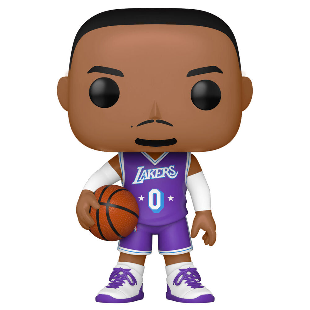 Détail de la figurine Funko POP Russell Westbrook avec son maillot NBA City Edition 2021