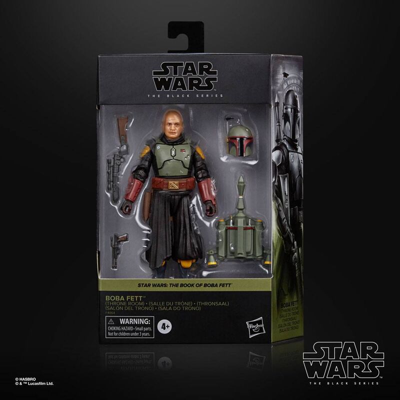 Vue arrière de la figurine Boba Fett montrant la cape et les détails du dos