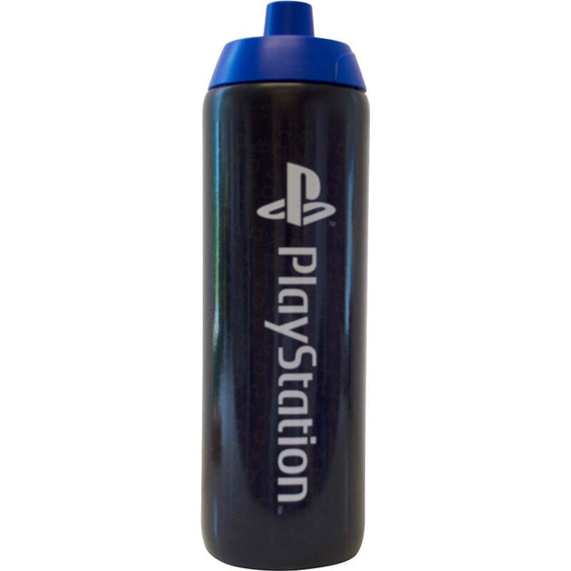 Gourde PlayStation 700ml en plastique avec logo SONY, idéale pour une hydratation stylée au quotidien.