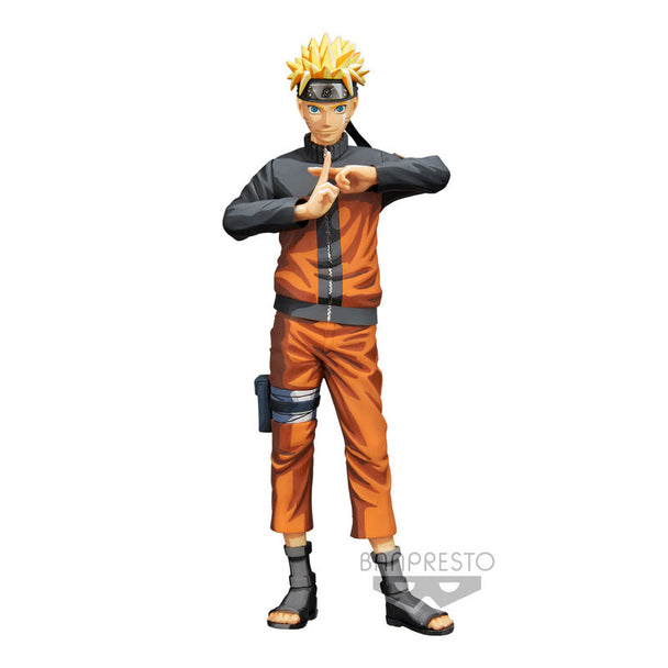 Figurine Naruto Uzumaki Grandista Nero de 27cm vue de face avec détails précis