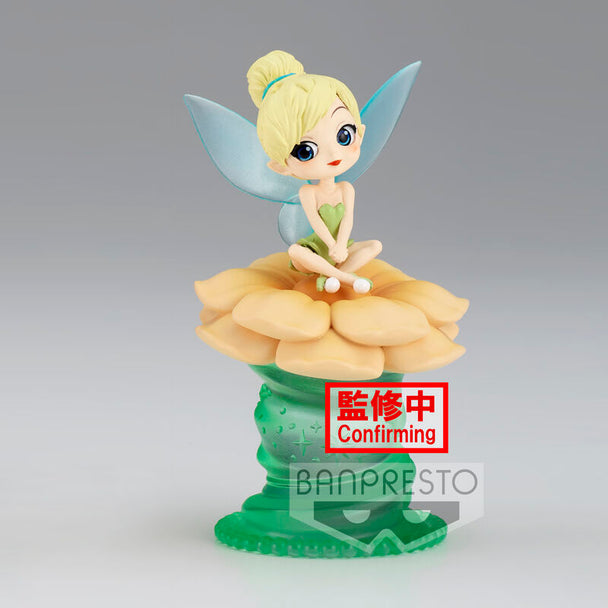 Figurine Q Posket Clochette Disney version B vue de face avec détails du visage et coiffure