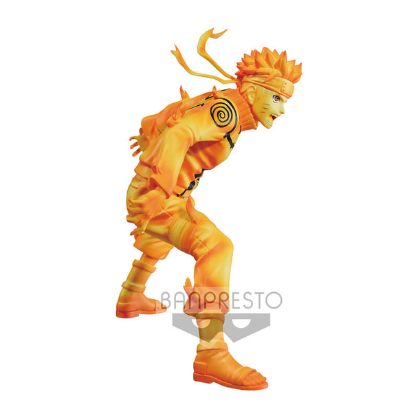 Vue de face de la figurine Naruto Shippuden Uzumaki Naruto avec détails précis et couleurs vives