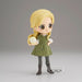 Zoom sur le visage expressif et les yeux grands de la figurine Stella Fate The Winx Saga Q Posket