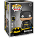 Profil gauche de la figurine POP Batman FUNKO montrant la cape et la posture héroïque du personnage