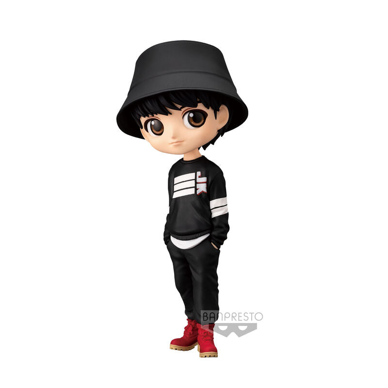Figurine Tinytan Mic Drop Junk Kook Q Posket de 14cm en détail, vue de face avec couleurs vives et finition soignée.
