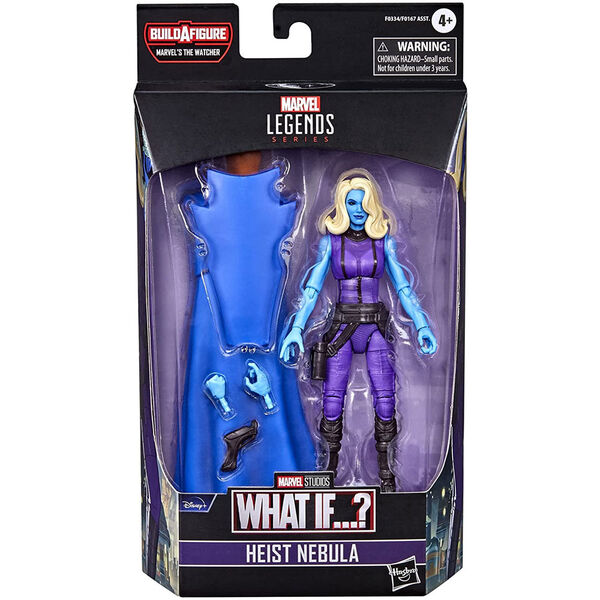 Figurine Marvel Legends Heist Nebuls en PVC posée sur un socle, vue arrière