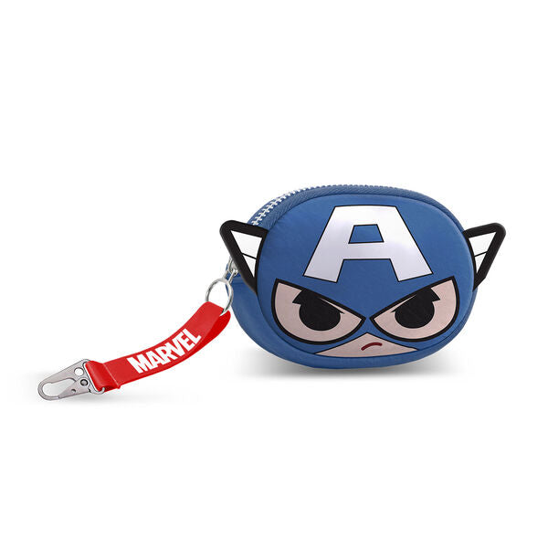 Porte-monnaie KARACTERMANIA Marvel affichant Captain America en style chibi