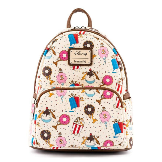 Sac à dos LOUNGEFLY Disney Chip and Dale Sweet Treats vue de face avec design coloré