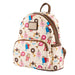 Détail du motif Chip et Dale entourés de friandises sur le sac à dos LOUNGEFLY