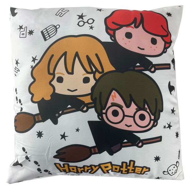 Coussin carré Chibi Harry Potter 35x35cm avec illustration colorée officielle Warner Bros.
