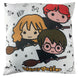 Coussin carré Chibi Harry Potter 35x35cm avec illustration colorée officielle Warner Bros.