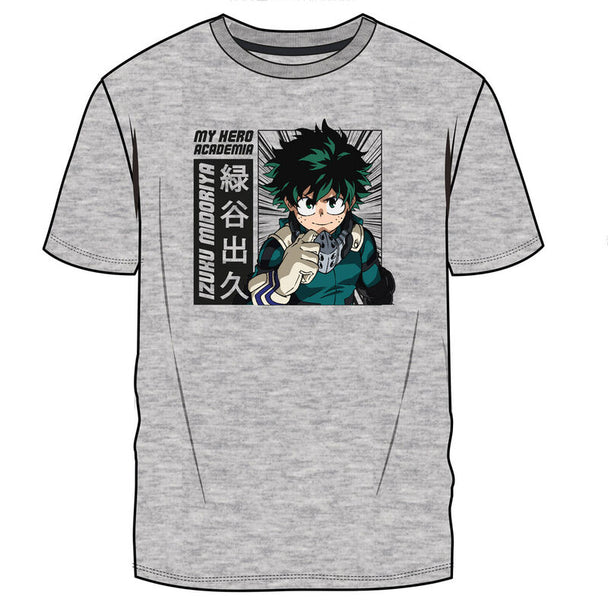 T-shirt adulte My Hero Academia DIFUZED en coton blanc avec design officiel, disponible en plusieurs tailles.