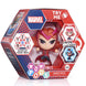 Figurine WOW POD Marvel Scarlet Witch avec éclairage LED allumé montrant les détails du personnage.