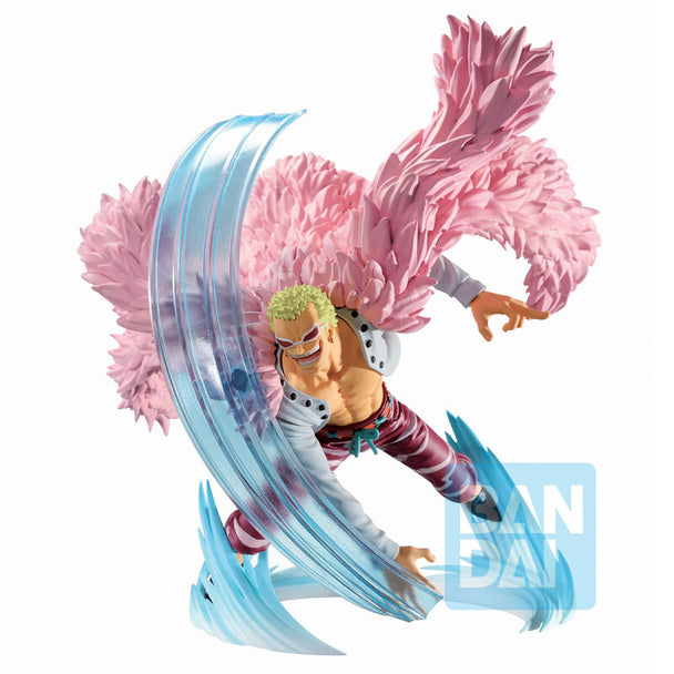 Figurine DonQuixote Doflamingo Ichibansho One Piece vue de face en détail haute qualité 9cm