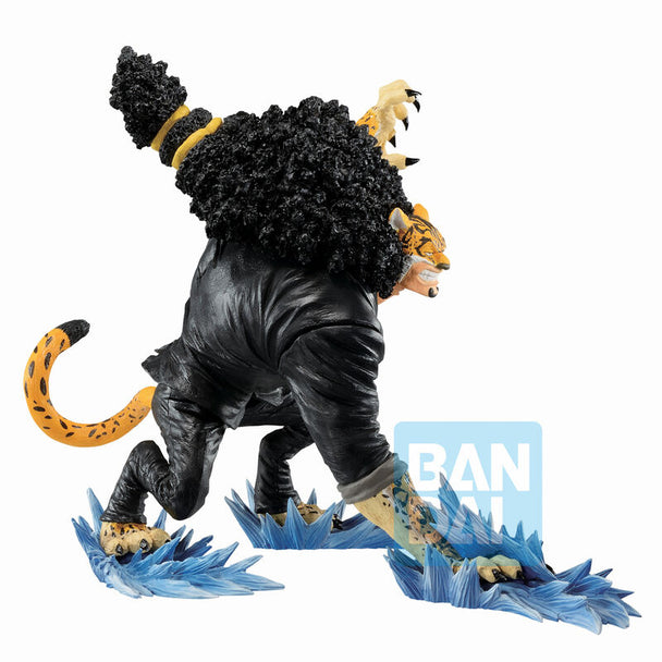 Détail du visage expressif de la figurine Rob Lucci Ichibansho de 9 cm