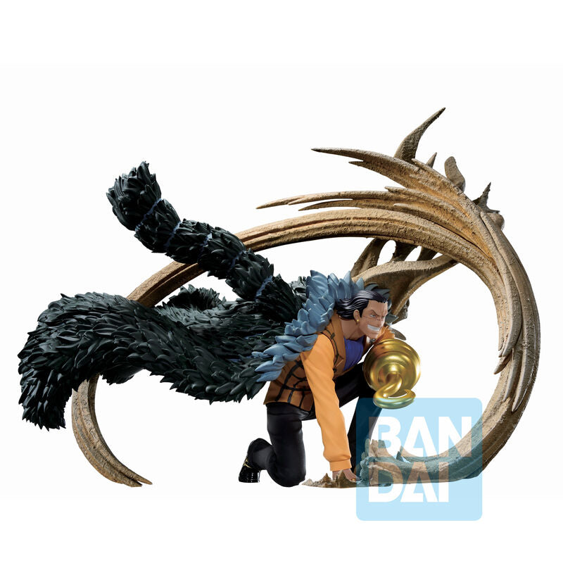 Vue rapprochée sur le visage expressif de la figurine Crocodile Ichibansho de 7,5 cm