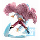 Figurine One Piece DonQuixote Doflamingo Ichibansho posée sur socle avec éclairage mettant en valeur les détails