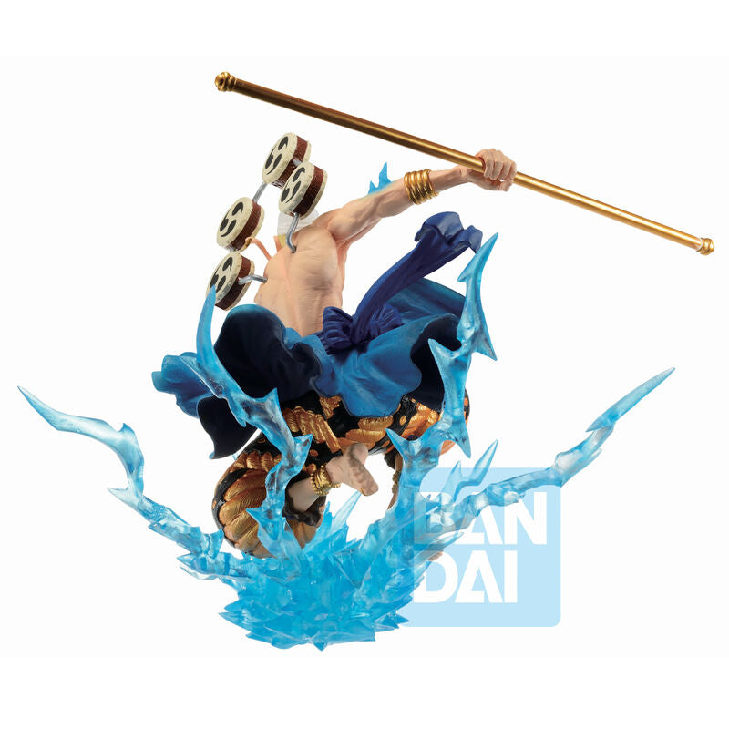 Présentation de la figurine Enel Ichibansho avec son socle et packaging d'origine
