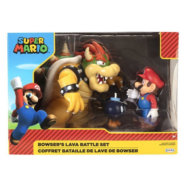 Figurine Bowser de Nintendo Super Mario en position de combat, détails soignés et couleurs vives
