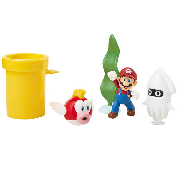 Figurine Mario en position dynamique, détaillée et peinte avec soin