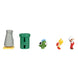 Accessoires du diorama incluant blocs classiques et éléments de paysage Mario