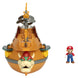 Vue rapprochée des ailes et détails mécaniques du playset aéronef Bowser Nintendo