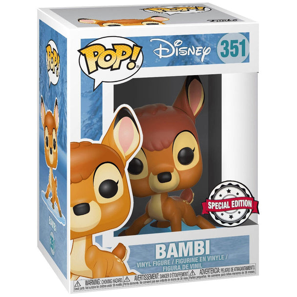Vue rapprochée de la figurine Funko POP Bambi Snowflake Mountain montrant les détails colorés et le design exclusif