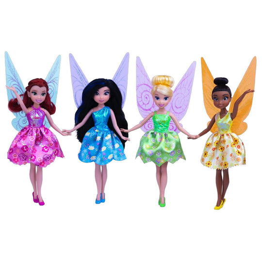 Poupée Disney Fairies Clochette 25cm vue de face avec robe verte brillante