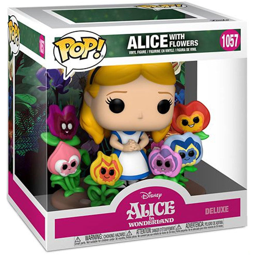 Boîte vitrine de la figurine Funko POP Alice au Pays des Merveilles avec logo Disney et design coloré