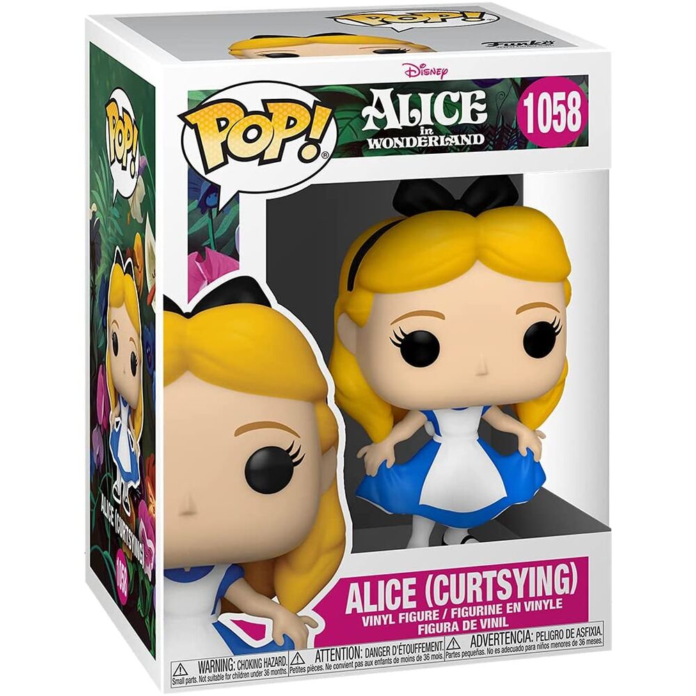 Vue rapprochée de la figurine Funko POP Alice en révérence, édition 70e anniversaire