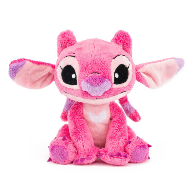 Peluche Disney Stitch et Angel de 25cm vue de face avec détails colorés et expressions souriantes