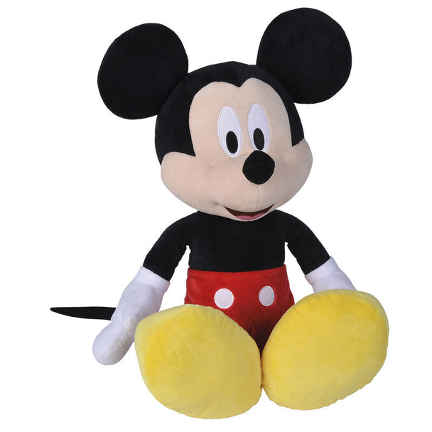 Peluche douce Mickey Mouse Disney de 61 cm signée SIMBA, vue de face avec détails précis du visage et des vêtements.