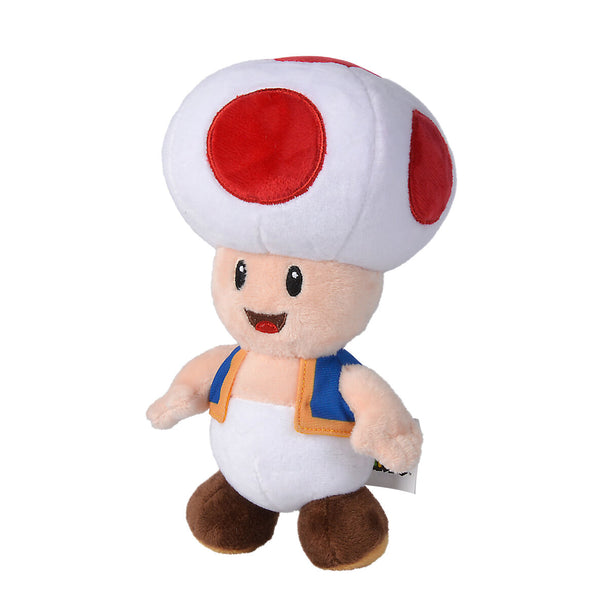 Peluche Nintendo Super Mario Toad de 20 cm vue de face avec détails colorés