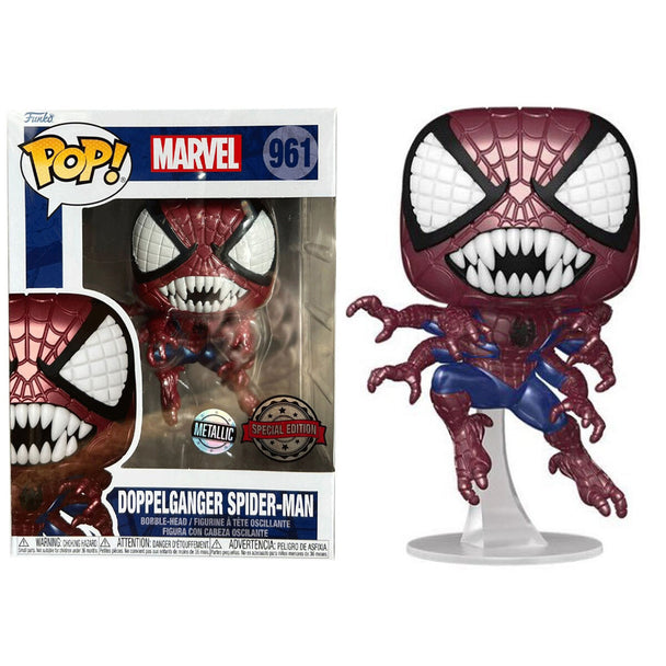 Figurine POP FUNKO Marvel Spiderman Doppelganger vue de face avec détails exclusifs et couleurs vives