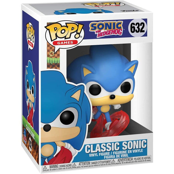 Vue rapprochée de la figurine Funko POP Sonic 30th Anniversary mettant en valeur les détails colorés et le design dynamique de Sonic.