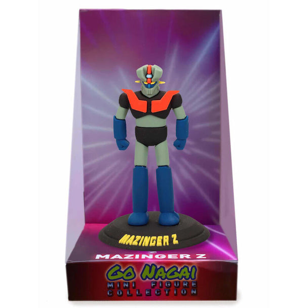 Photo de la figurine Mazinger Z mini en caoutchouc montrant la finition et les couleurs vives