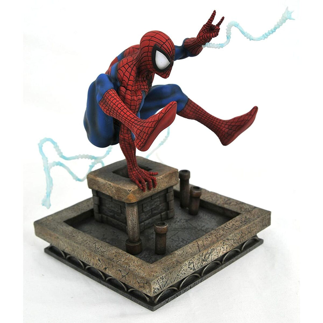 Zoom sur les finitions détaillées de la figurine Spiderman Marvel 20cm DIAMOND SELECT