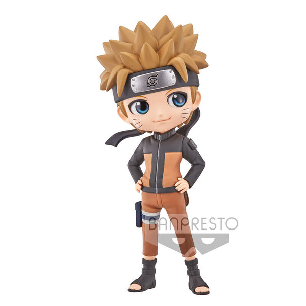 Figurine Naruto Uzumaki Ver.B Q posket de 14 cm par BANPRESTO, représentant le célèbre ninja de Naruto Shippuden.