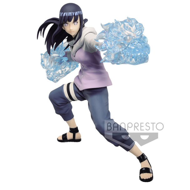 Figurine Hinata Hyuga Naruto Shippuden Vibration Stars 16cm vue de face avec détails précis