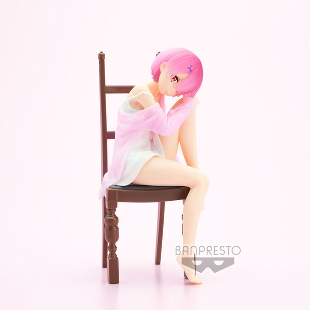 Figurine Ram Re:Zero Relax Time 18cm vue de face avec détails précis et couleurs vives