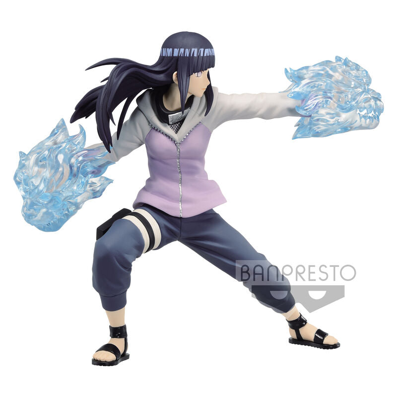 Photo arrière de la figurine Hinata Hyuga mettant en valeur les détails du costume et des cheveux