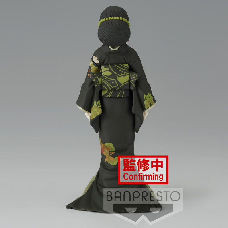Vue arrière de la figurine Demon Slayer Muzan Kibutsuji mettant en valeur les détails du costume et la peinture
