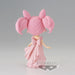Figurine Sailor Moon Serenity posée sur son socle avec éclairage mettant en valeur les détails