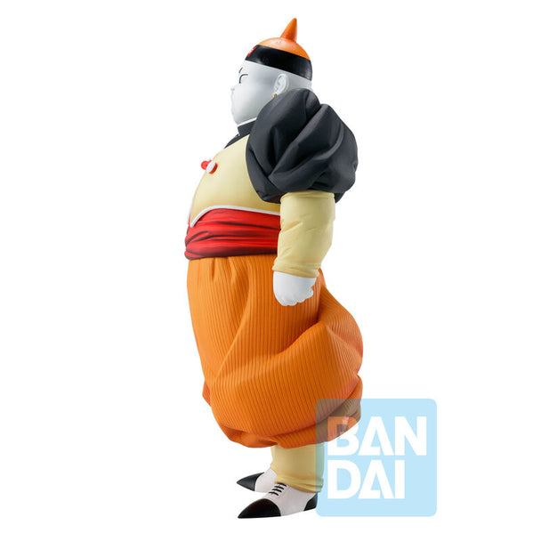 Détail du visage et des bras de la figurine Android 19 de Dragon Ball Z par BANPRESTO