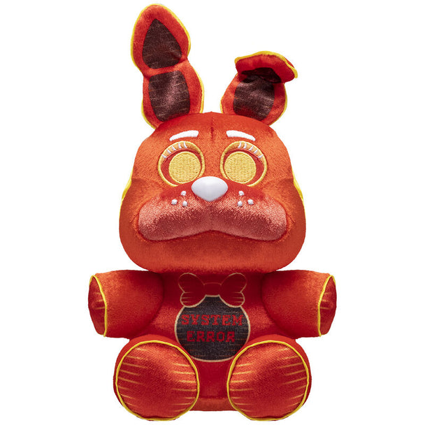 Peluche Bonnie System Error de Five Nights at Freddy's de 18 cm, fabriquée par FUNKO, montrant le personnage avec un design détaillé et fidèle à la série.