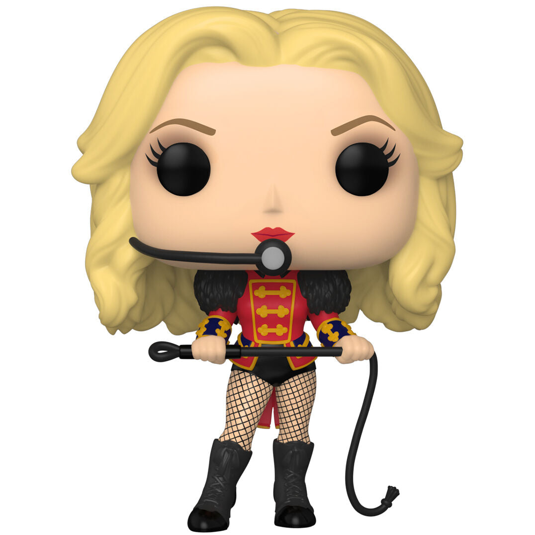 Boîte fenêtre de la figurine Funko POP Britney Spears montrant le logo officiel Funko et la marque