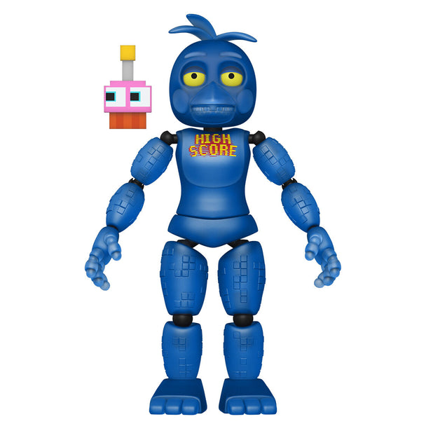 Vue rapprochée de la figurine Chica High Score montrant ses détails colorés et son design unique