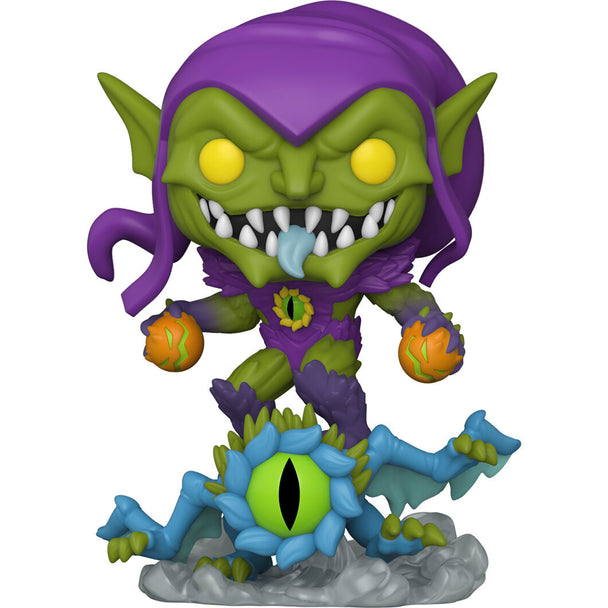 Vue de face de la figurine Funko POP Green Goblin Marvel Monster Hunters avec détails colorés